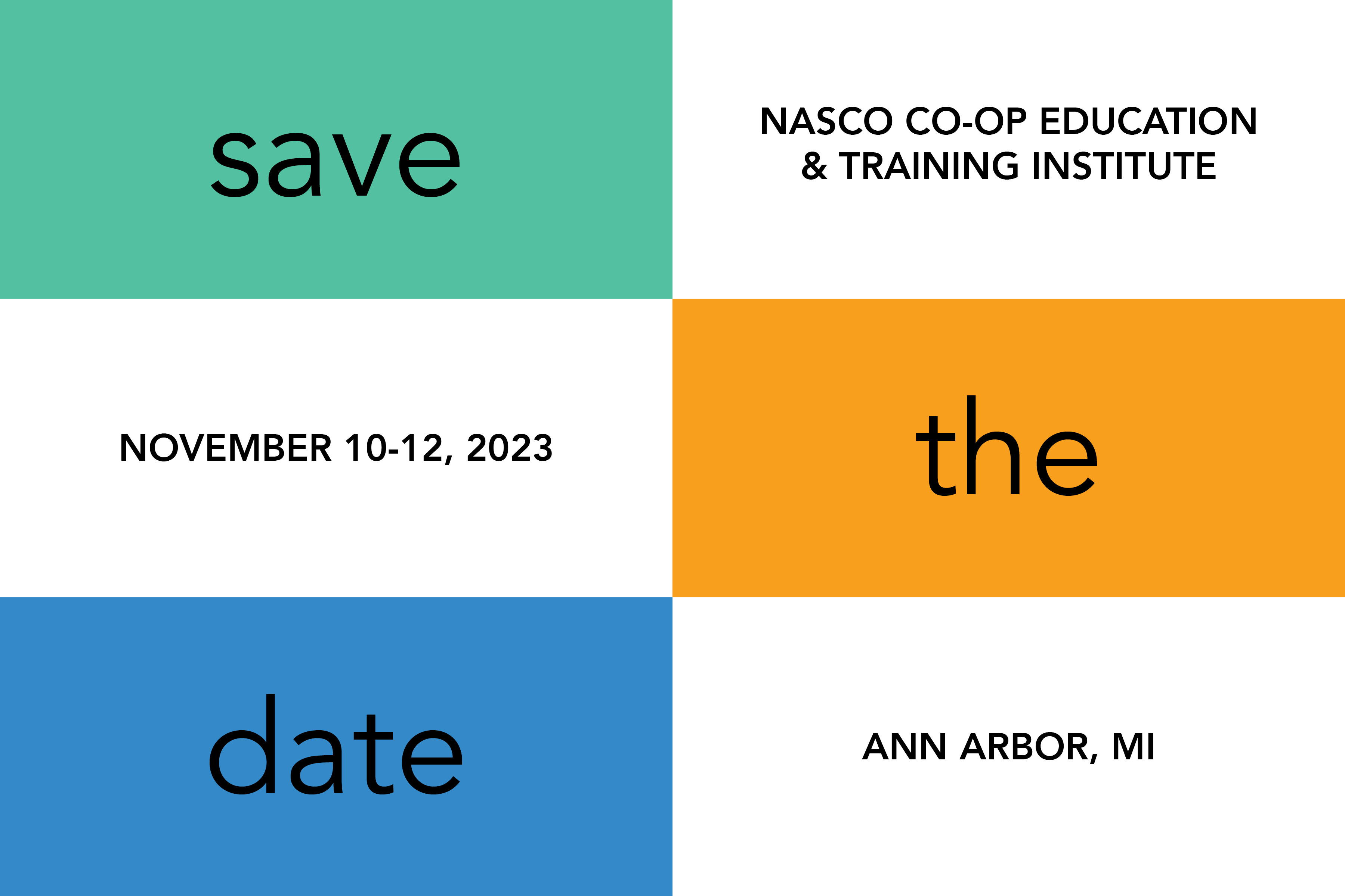 save the date NASCO Institute 2023